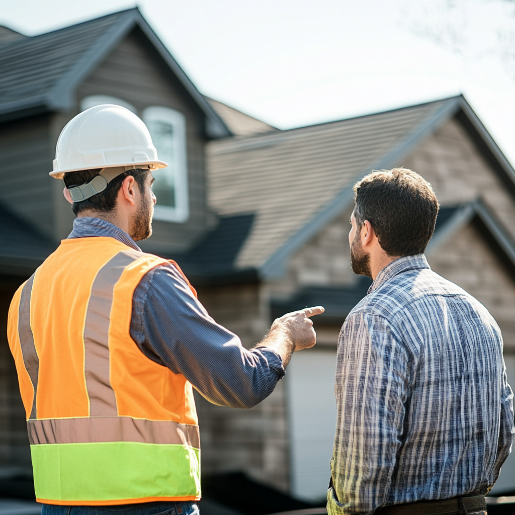 roofing inspection explaining to homeowner roofing inspection explaining to homeowner